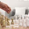 Green onyx & White 15" Chess Set