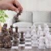 Grey Oceanic & White Chess Set 12''