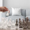 Grey Oceanic & white Chess Set 15''