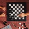 15 Inches Checkers Set (Black & White)