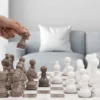 White & Grey Oceanic 15" Chess Set