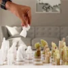 Marble Statue Chess Set White & Green 15''