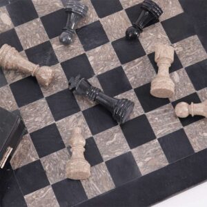 Chess Set Black & Oceanic 12''