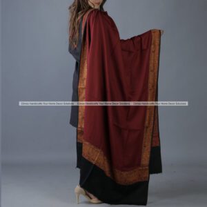 Patchwork Pashmina Border and Embroidery Shawl (black boarder)